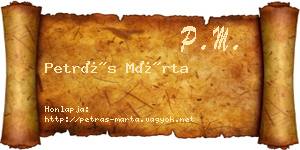 Petrás Márta névjegykártya
