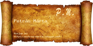 Petrás Márta névjegykártya